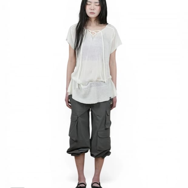 코이세이오(COYSEIO)SHIRRING ROUGH PANTS NAVY | 후루츠패밀리