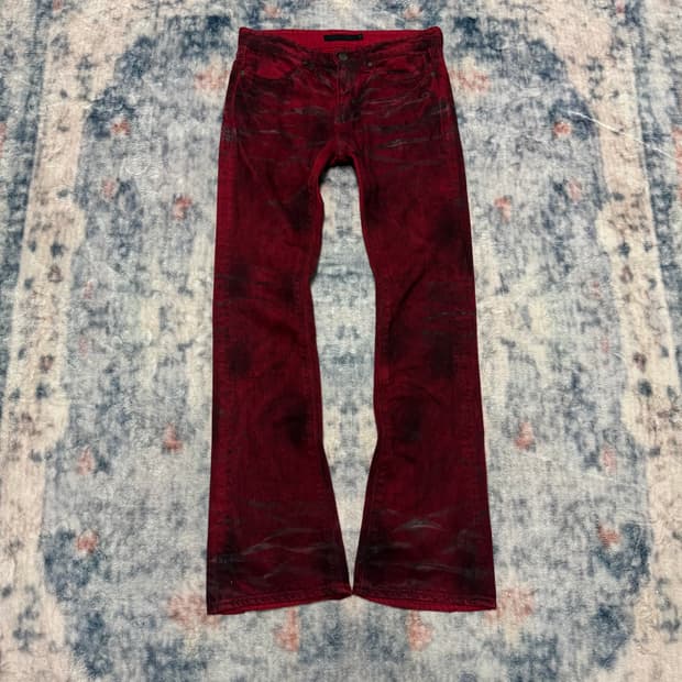 Fuga 00s archive red coating flare denim | 후루츠패밀리