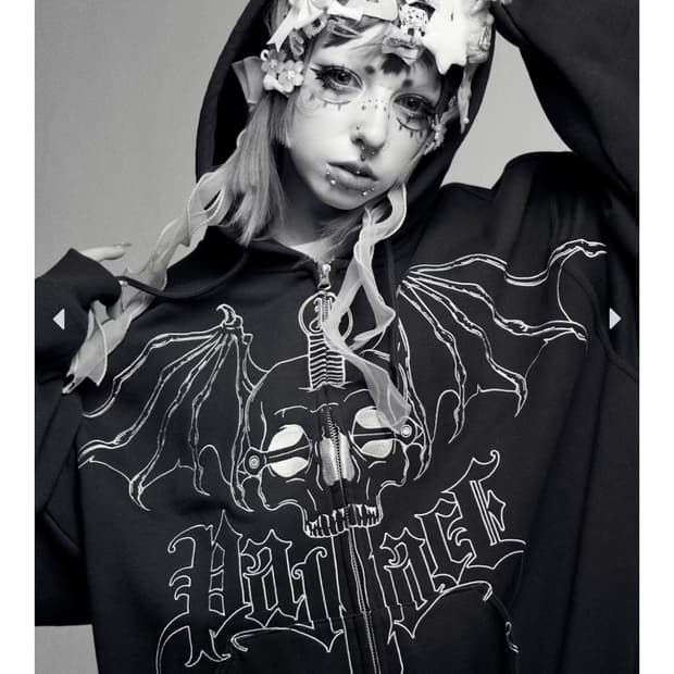 Palace Wingspan Triple Stitch Hood Black | 후루츠패밀리