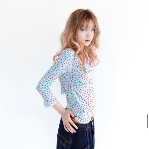 샵페어리 little strawberry lace top (민트) | 후루츠패밀리
