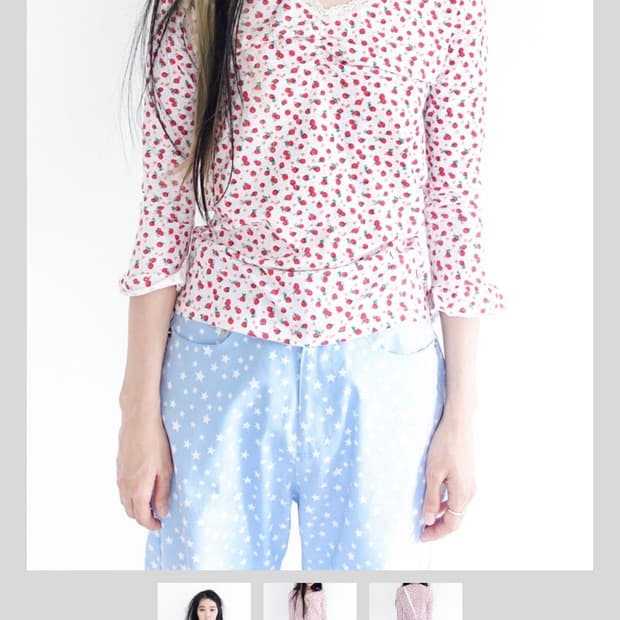 샵페어리little strawberry lace top (ivory) | 후루츠패밀리