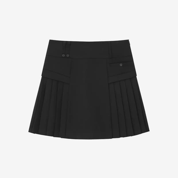 미세키 서울 Shirring ruffle midi skirt BLACK | 후루츠패밀리