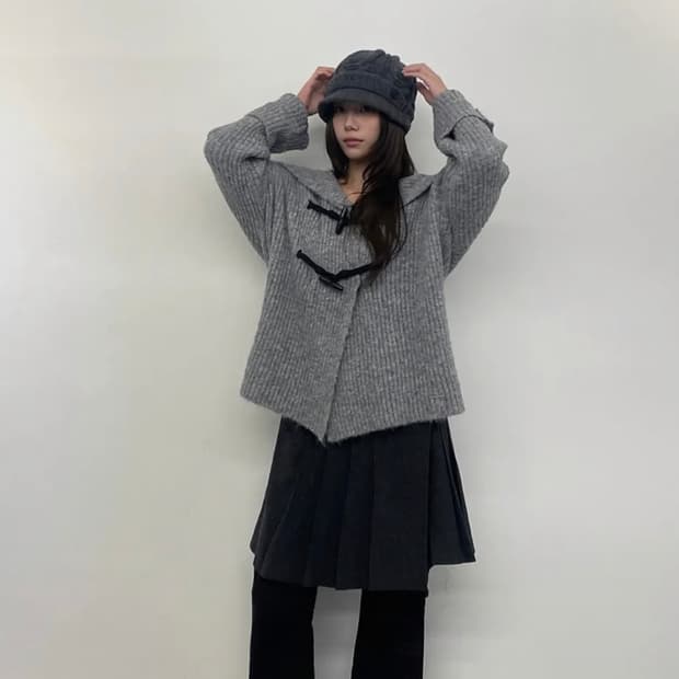 帽子 miseki seoul Cable knit beret GREY MISEKI SEOUL CABLE KNIT BERET GREY | 후루츠패밀리