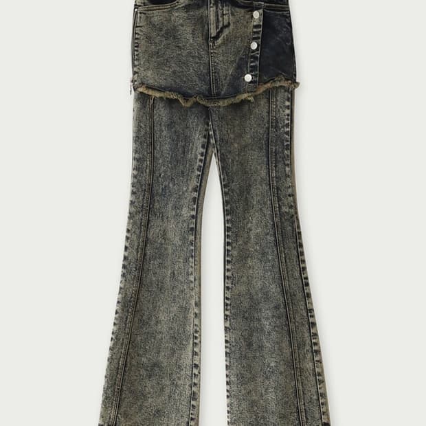 mschf RHOMBUS SLOUCHY WASHED JEANS 正規品 MSCHF] RHOMBUS SLOUCHY WASHED JEANS_BLACK ミスチーフ 正規品
