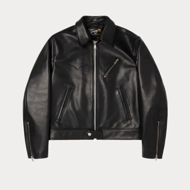 Supreme Court Card Hooded Leather Jacket | 후루츠패밀리