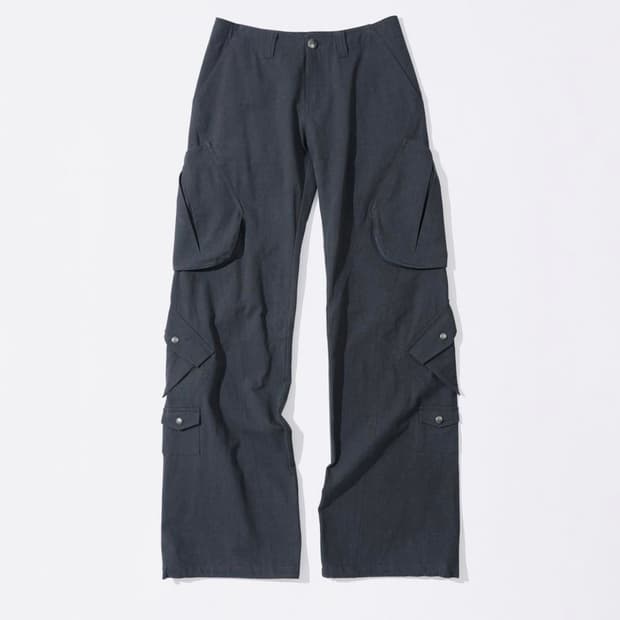 OPEN YY CARGO POCKET PANTS, CHARCOAL | 후루츠패밀리