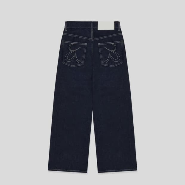 韓国商品/TREEMINGBIRD Leopard Curved Balloon Fit Denim Pants 트리밍버드 Leopard Curved Balloon Fit Denim | 후루츠패밀리