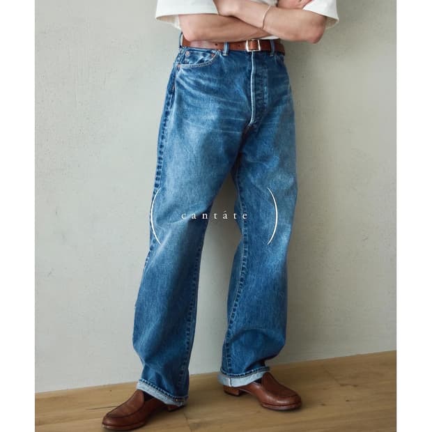 稀少 cantate Denim 1955 Trousers bleach 30 30] cantate denim 1955 trousers bleach | 후루츠패밀리