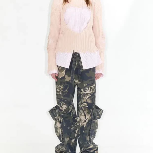【Open Yy】CAMO ROLLED WAIST CARGO PANTS openyy camo rolled waist cargo pants 카고 | 후루츠패밀리