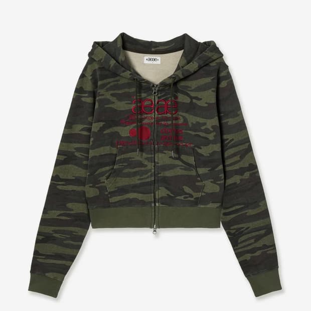 Aeae web logo crop hood zip up | 후루츠패밀리