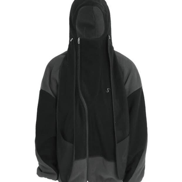 COYSEIO ROUND COLLAR FLEECE JACKET BLACK | 후루츠패밀리