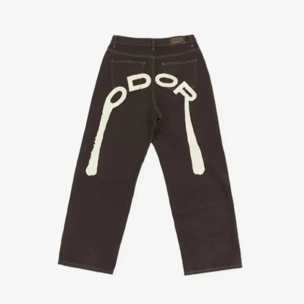 韓国商品/TREEMINGBIRD Leopard Curved Balloon Fit Denim Pants 트리밍버드 Leopard Curved Balloon Fit Denim | 후루츠패밀리