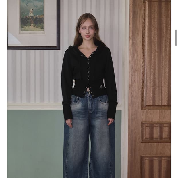 ★Rose Frantz★ Wide Satin Cargo pants Black RS23FWPT-02BK SHOP - 로제프란츠