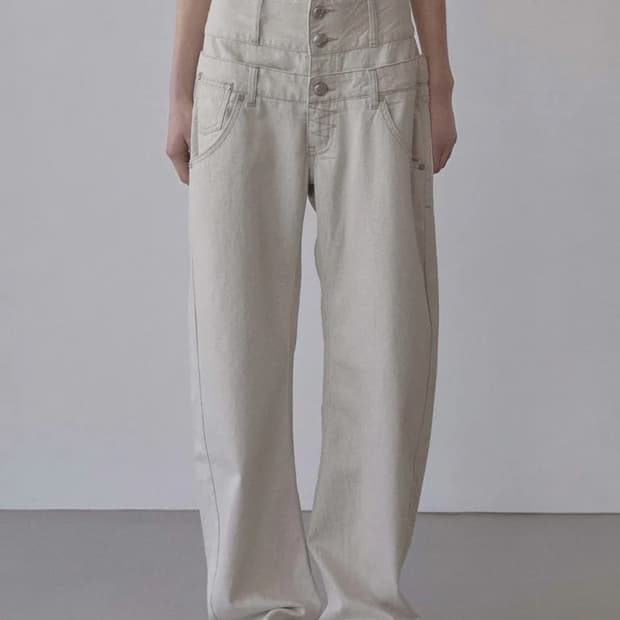 Beaded Layered Denim Pants Nonfade Raw S | 후루츠패밀리