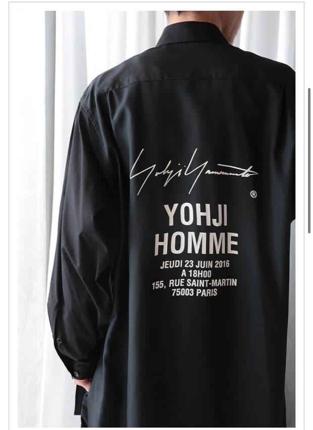 yohji yamamoto staff shirt シワ加工 BLACK Scandal