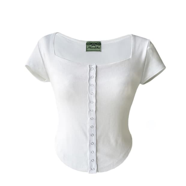 韓国 トレンド[PLEASENOFOLLOW]DAISY LACE SHIRRING SHORT TOP 플리즈노팔로우(PLEASENOFOLLOW) Daisy Lace Shirring Short Top