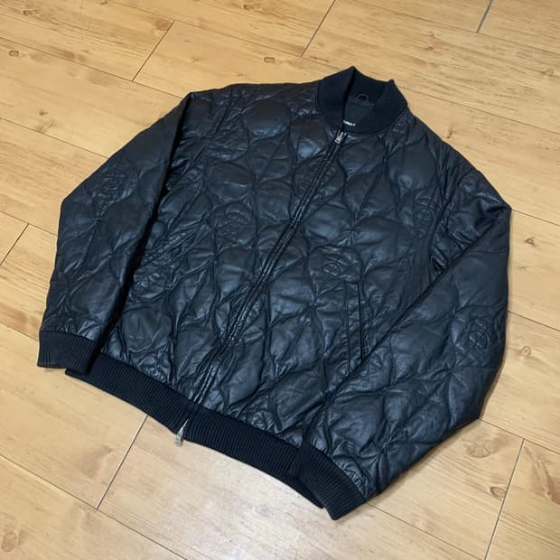 Supreme Court Card Hooded Leather Jacket | 후루츠패밀리