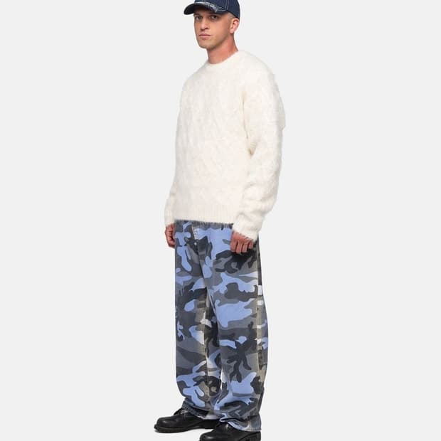 23AW/stussy Fuzzy Lattice Crew | 후루츠패밀리