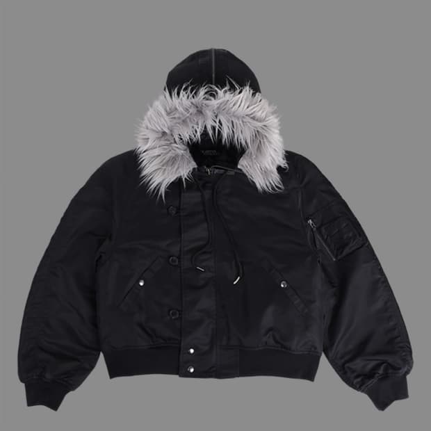 OPEN YY FAUX FUR ZIPPER HOOD MA-1 | 후루츠패밀리