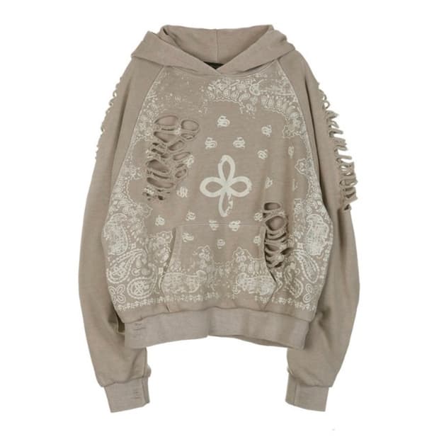 トップス SURGERY paisley destroyed hoodie SURGERY Paisley Destroyed Hoodie | 후루츠패밀리