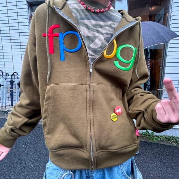 トップス FPOG fuckthatnerdshop greeny zip hoodie FPOG fuckthatnerdshop greeny zip hoodie