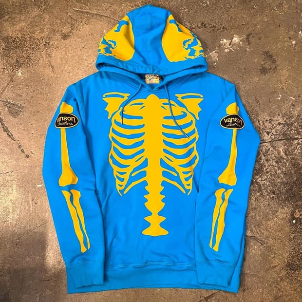 フーディー Vanson skelton bones vanson 骨 フルジップパーカ Vanson
