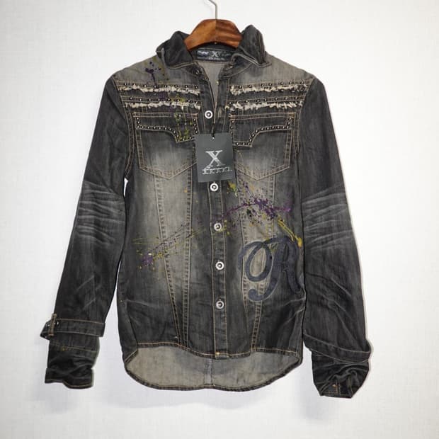 xfrm archive studs denim shirt jacket | 후루츠패밀리