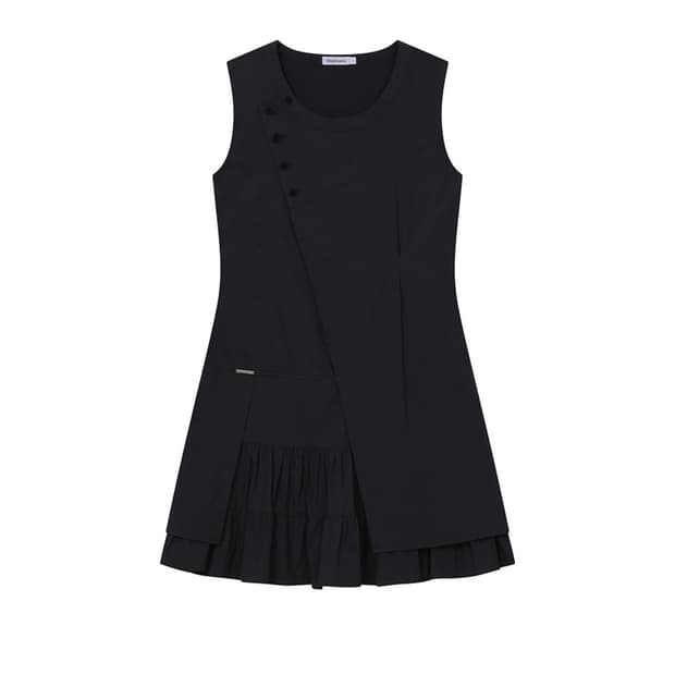 Slash button flare one piece BLACK | 후루츠패밀리