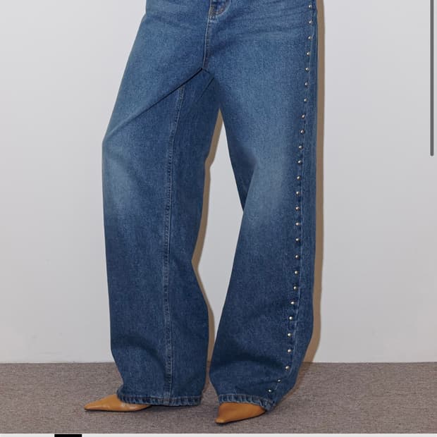 Polysooem/SS STUDDED WASHED JEANS/BLUE | 후루츠패밀리
