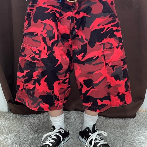 Supreme Cargo Short Red Camo - 23ss | 후루츠패밀리