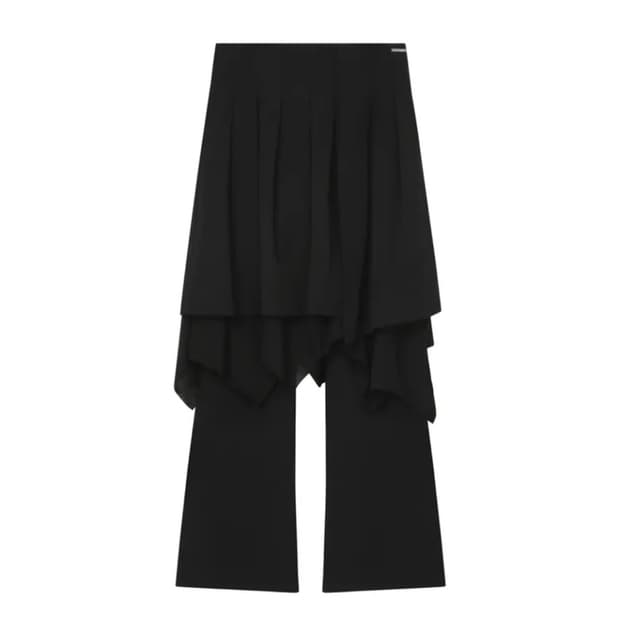 코이세이오 DOUBLE WAISTED PLEATS SKIRT BLACK | 후루츠패밀리