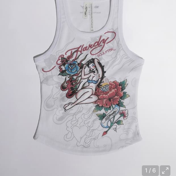 Sculptor X Ed Hardy] Rib Tank Top | 후루츠패밀리