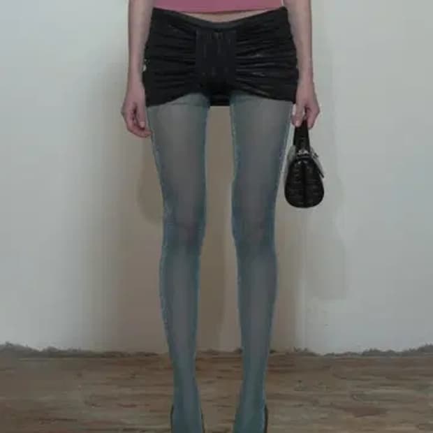 스컬프터《SCULPTOR》 Metallic Bow Micro Skort | 후루츠패밀리