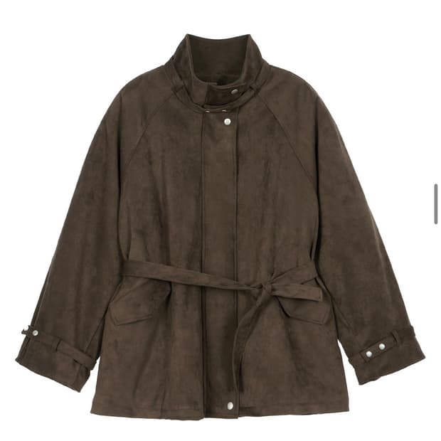 Coyseio ROUND COLLAR SUEDE JACKET BROWN | 후루츠패밀리
